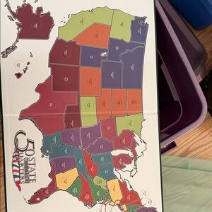 Colorful 50 State coin Map